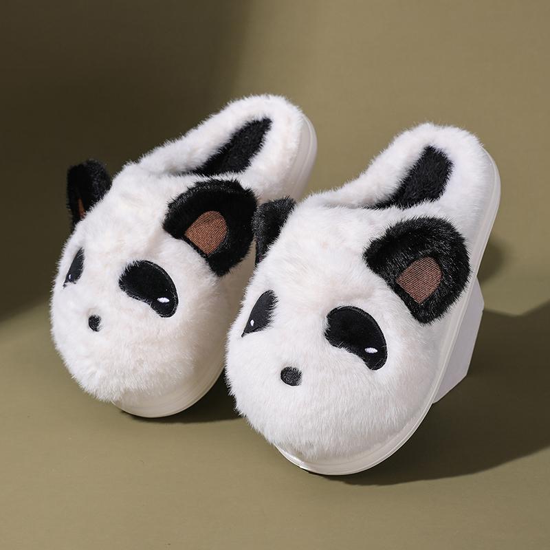 Мягкие, милые и удобные тапочки из хлопка и кашемира Panda Plus, зимние модные теплые домашние тапочки из хлопка и плюша для девочек