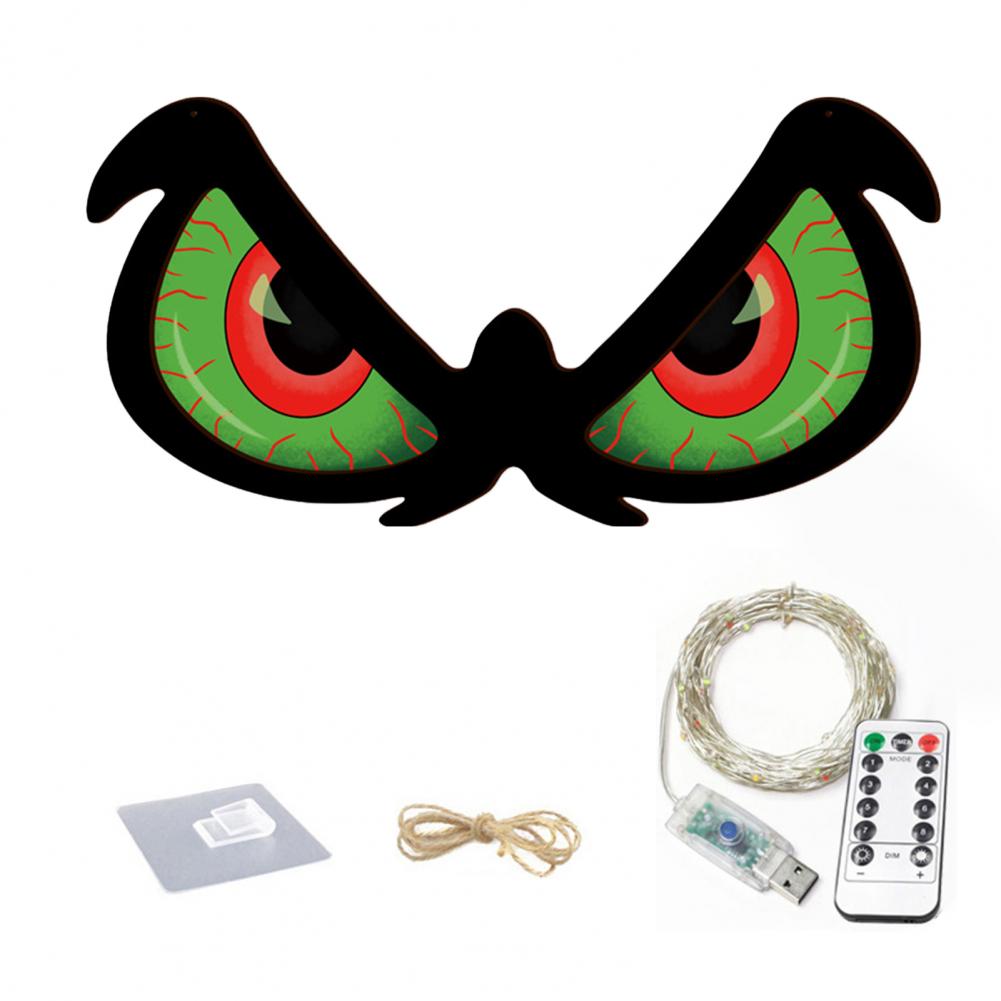 Светящиеся глаза на Хэллоуин Декорации Цветные Хэллоуинские огни Жуткие светодиодные глаза на Хэллоуин для деревьев