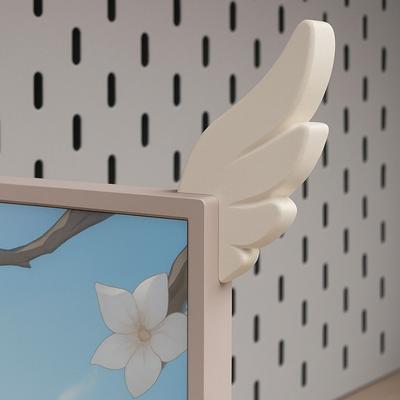 Пара милых декоративных украшений для 3D-печати, украшения для киберспортивной комнаты, розовые крылья, украшения для монитора, креативные подарки для друзей