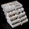 5-слойная прозрачная ПЭТ-шкатулка с бархатной подкладкой для браслетов, колец, сережек и ожерелий
