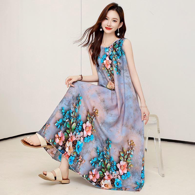 Бохо платье без рукавов большого размера, этническое летнее пляжное макси длинное платье, модное для отпуска