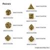 7 Pcs Golden Black Octopus Metal Dice Hollow Metal Polyhedral Dice Set Suitable for Role-Playing RPG  Board Game Card Game