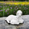 Resin Goat Figurine Lamb Ornament Goat Sculpture Landscape Decor Craft Decor for Home Bedroom Balcony Outdoor Statues Gifts