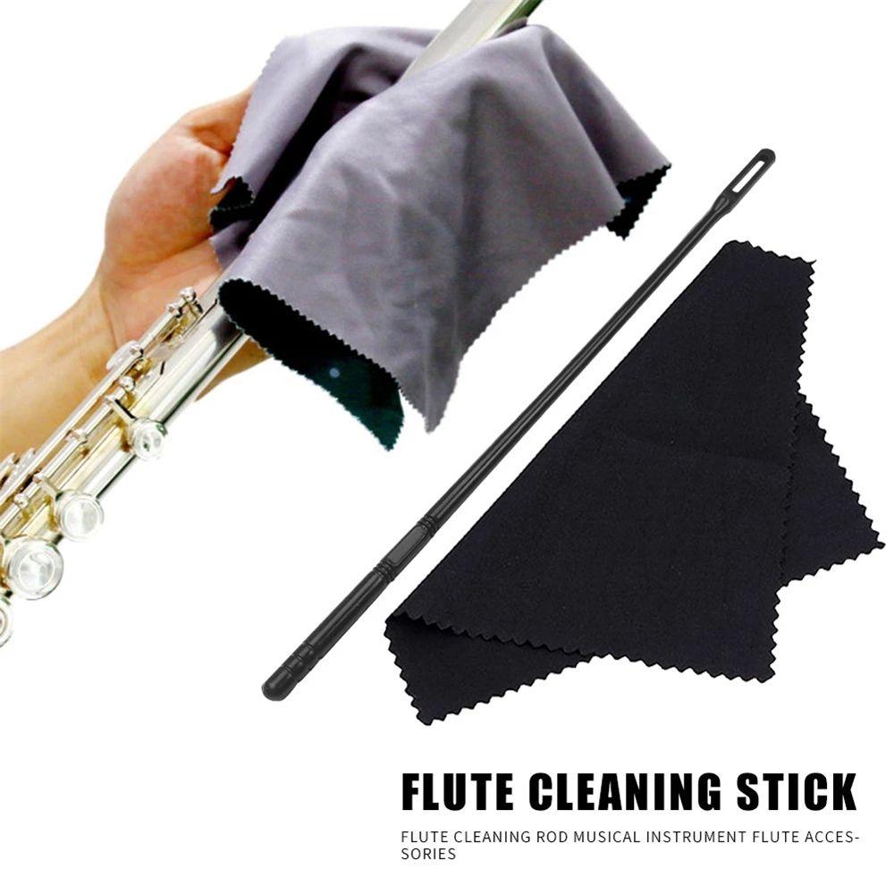 Clean Tool Woodwind with Cloth Cleaning Rod Swab Cleaning Stick Flute Cleaning Kit Piccolo Cleaning