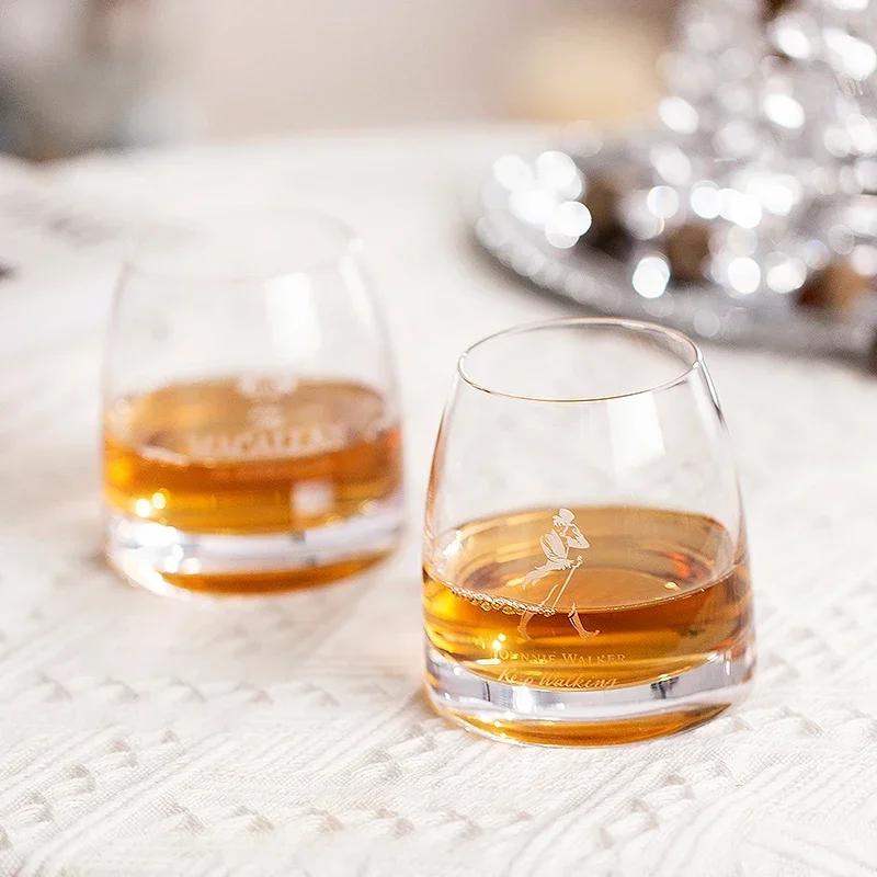Johnnie Walker Whiskey Set Glasses of 2, OZ 10 Whiskey Glasses, Glasses Rocks for Scotch, Liquor Vodka, Bourbon, Whiskey Gifts