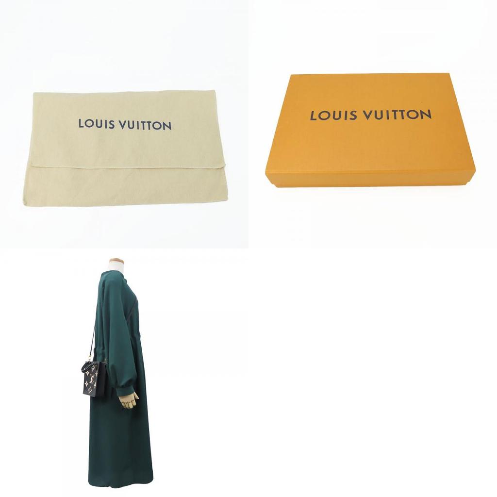 Used LOUIS VUITTON Handbag Petit Sac Plat M81416 Monogram Ann Platt Black Beige 2WAY