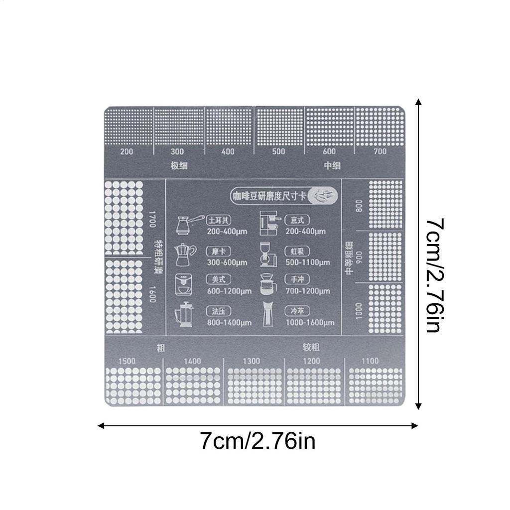 Карта-шкала помола Карта для сравнения толщины кофейного порошка для итальянского кофе ручной заварки Вспомогательный инструмент для помола зерен