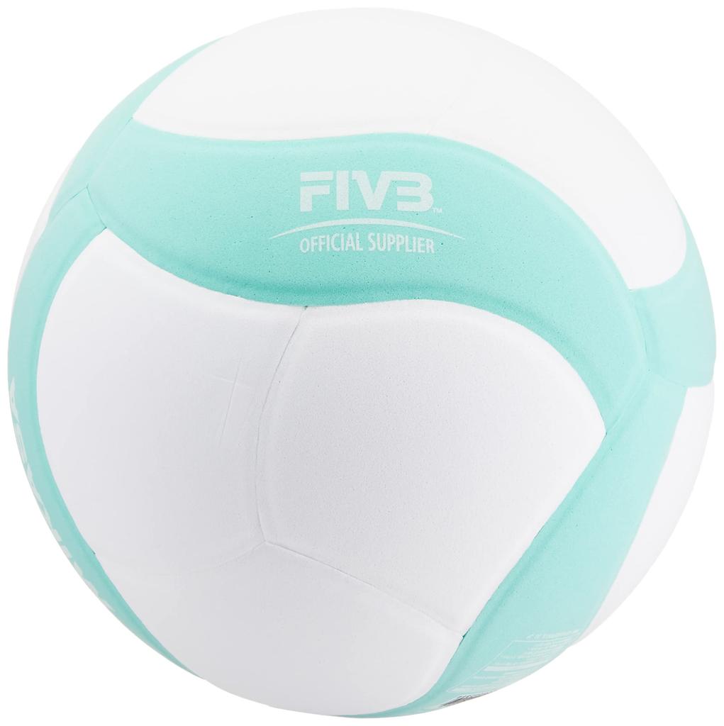 MIKASA Smile Lesson Size Recommended Internal Volleyball, 4, 210g, White/Green, VS210W-W-G, Pressure 0.10-0.15 Kgf/cm²