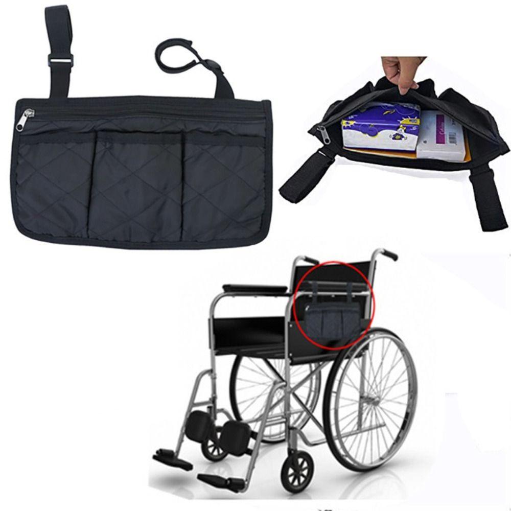 Folding Wheelchair Hanging Bag Multi-pocket Arm Rest Pouch Seat Armrest Side Storage Bag  Walker
