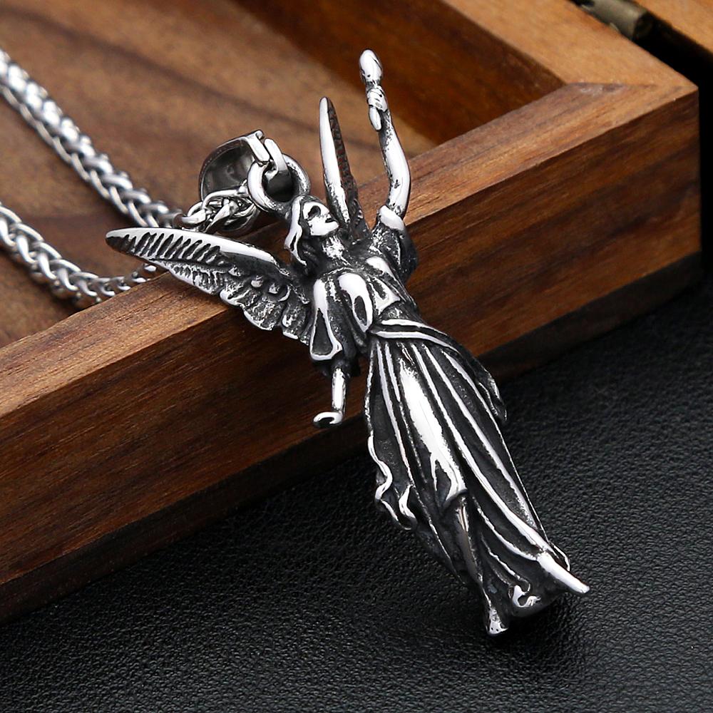 Классическая подвеска в виде статуи Свободы-ангела, цепочки из нержавеющей стали 316L для мужчин и женщин, мощный амулет, ювелирные изделия, подарки