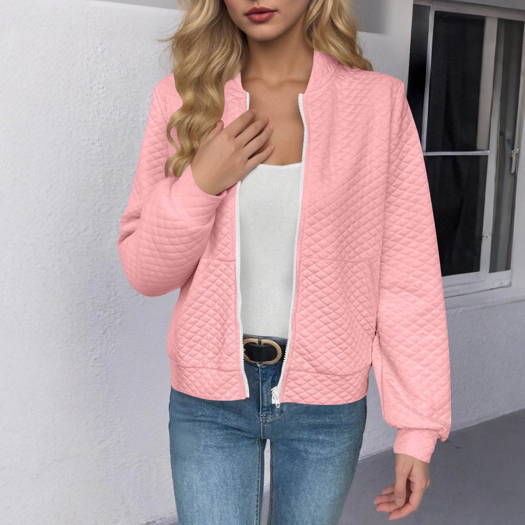 Women's Loose Comfortable Casual Fashionable Zipper Jacket Solid Color Jacket