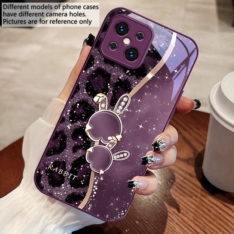 Мультяшный леопард и кролик Для Oppo Find X5 X8 Pro X3 Lite A72 58 73 54S F11 79 Reno 6 4Z 5G Nord N200 Закаленное стекло Чехол для телефона