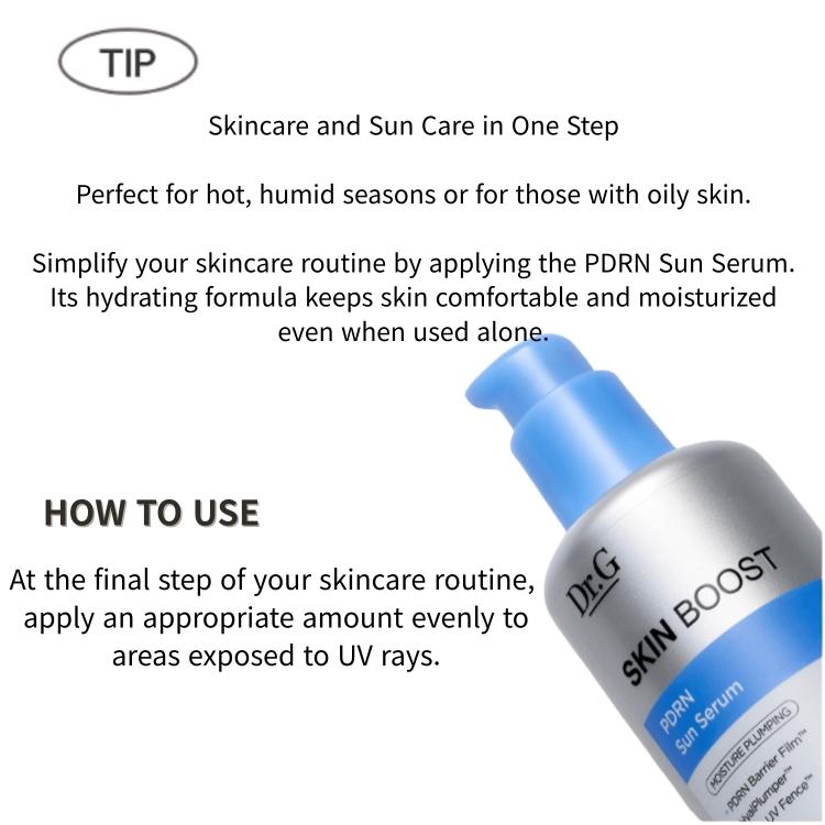 Dr.G Сыворотка для сияния кожи Skin Boost PDRN с SPF50+ PA++++ 50 мл Укрепляющая & Защита от УФ-излучения