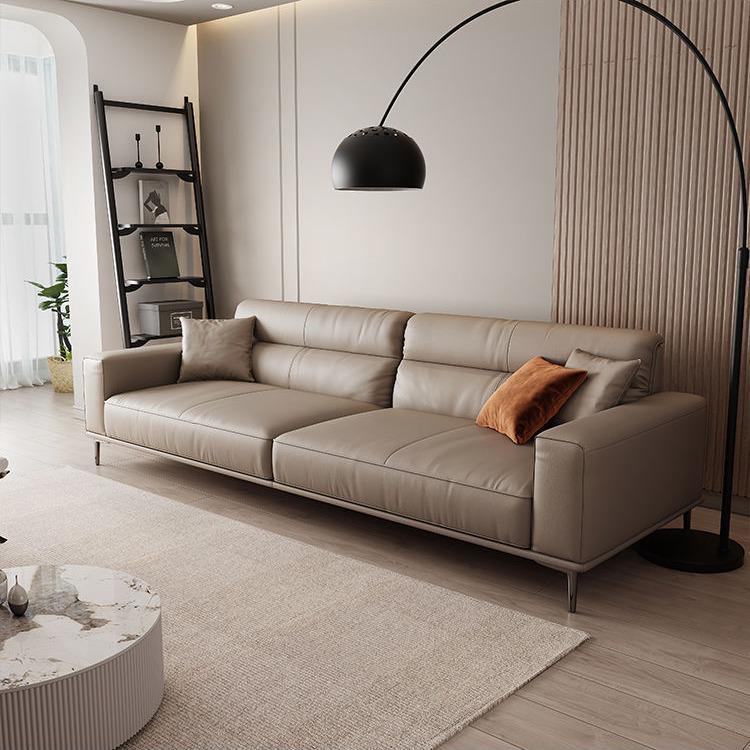 Italian Minimalist Luxury High Back Genuine Leather Sofa - Double Seater