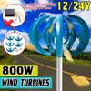 24V/12V Wind Turbine with 5 Blades Lantern Vertical Axis Wind Turbine Generator Motor Kit 800W for Home Windmill Use