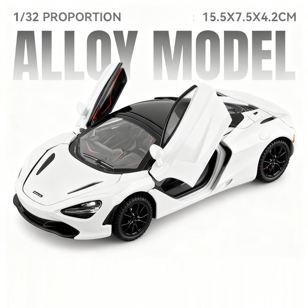 Масштаб 1:32 Revuelto 720S Модель спортивного автомобиля Игрушка Двери открываются Оттянуть Назад Звук Свет Модели суперкаров Подарки для детей