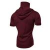 Spring and Autumn Personality Elastic Men's Fashion Ninja Clothes Hooded Casual Short Sleeve Mask T-Shirt