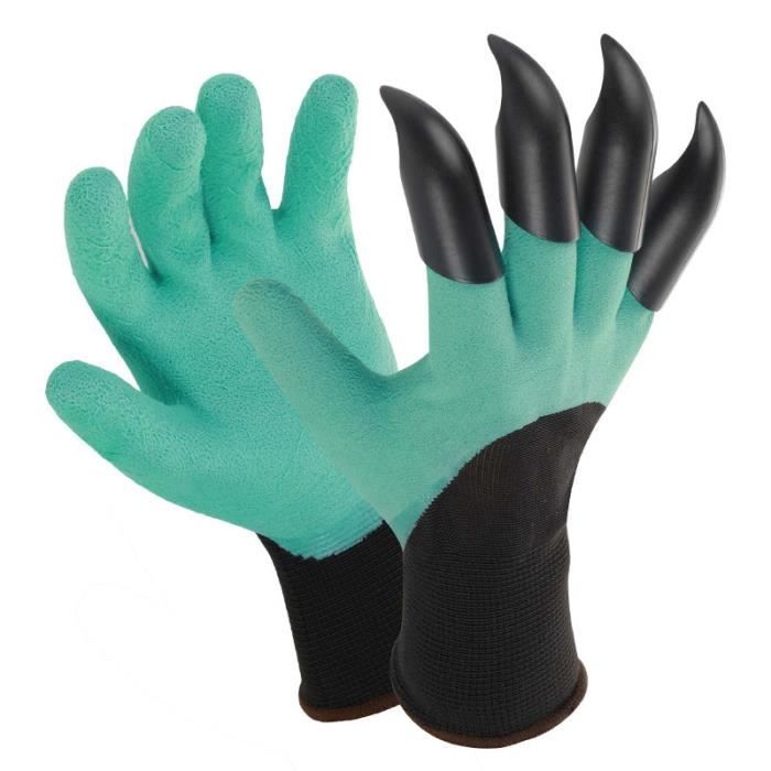 Gants de jardinage - Adulte - Vert - Latex - Plastique