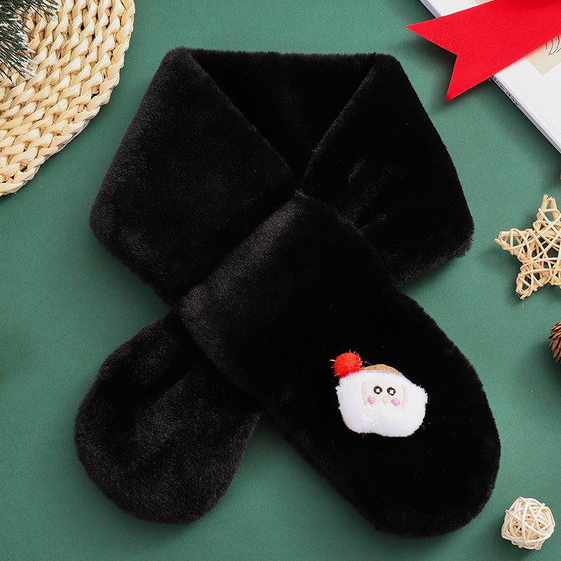 Kids' Plush Cartoon Winter Snood: Christmas Gift Scarf