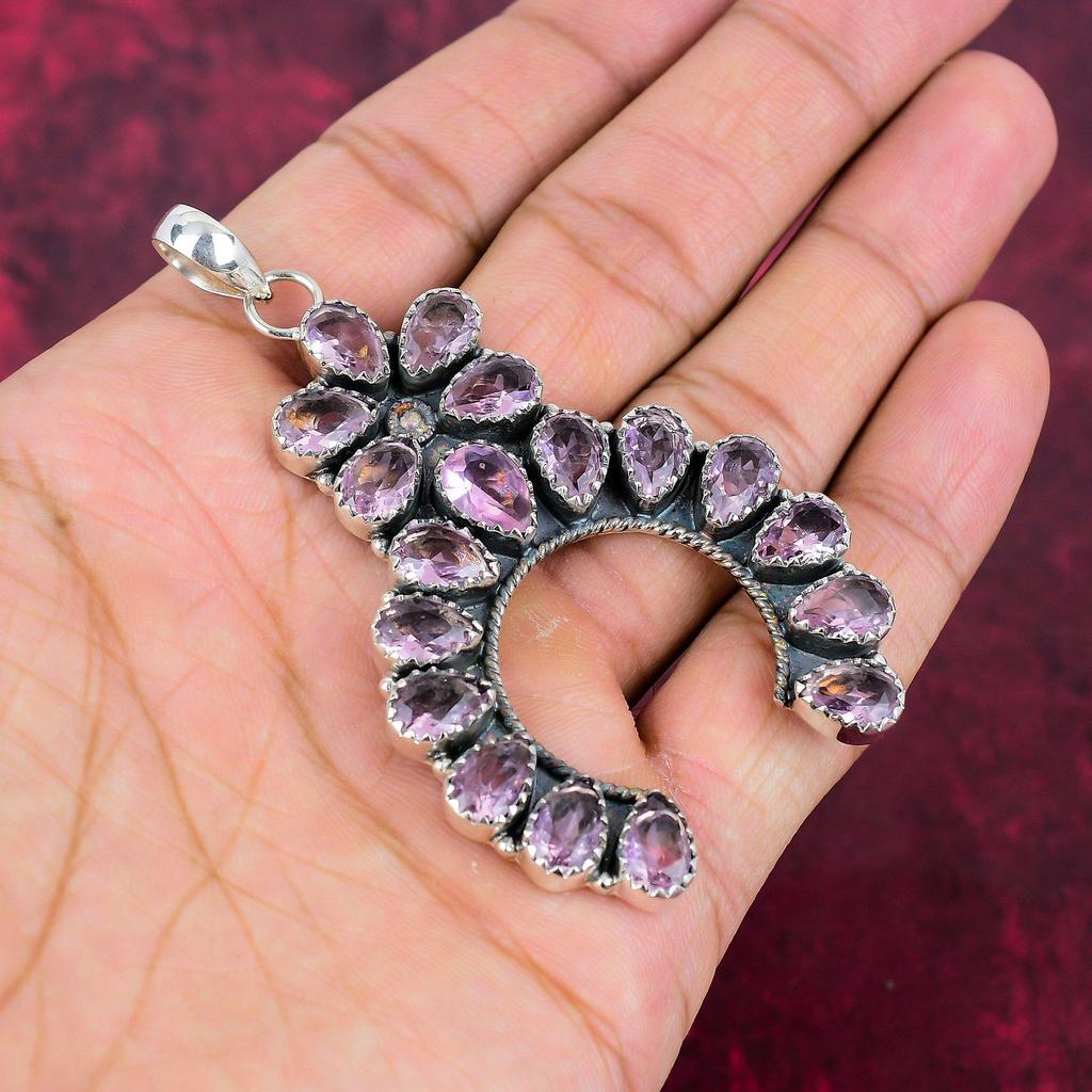 Ювелирные изделия из розового кунцита, подвеска ручной работы из стерлингового серебра 925 пробы для нее, изумительное серебряное ожерелье с подвеской для женщин
