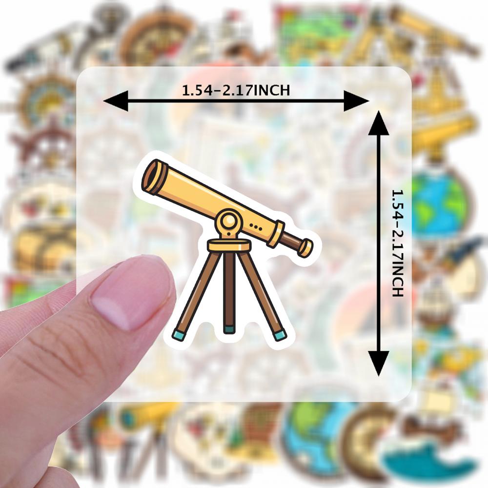 35pcs-100pcs Cartoon Adventure Stickers Vintage Pirate Stickers Compass Stickers For Laptop Luggage Scrapbook