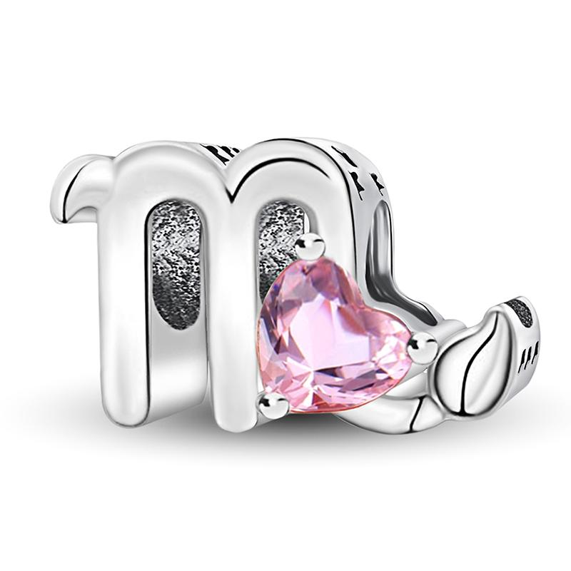 Медь Двенадцать Созвездий Любовное Сердце Циркониевые Бусины Сделай Сам Браслет Браслет Изготовление Подарок Высококачественная Изысканная Ювелирия