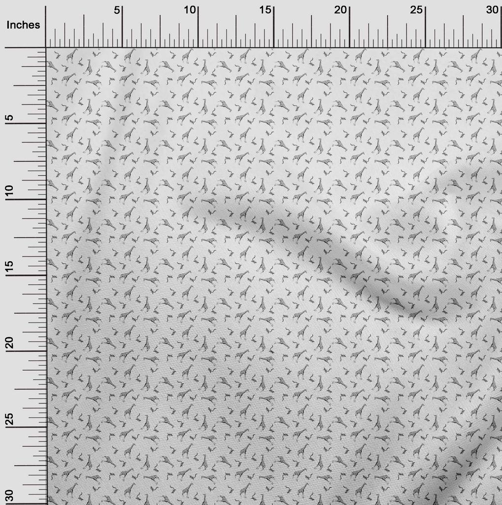 oneOone Cotton Flex Gray Fabric Giraffe Sewing Material Print Fabric By The Yard 40 Inch