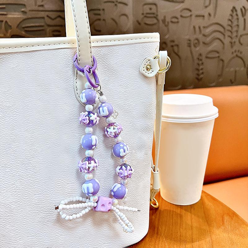 Cake Beads Hand-Painted Beads Mobile Phone Chain Keychain Cute Bag Pendant Beaded Chain