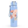 1PC Minimal Pink Tulip Art 750ml Color Plastic Sports Water Bottle Leakproof Flip Straw Lid Suitable for Sports Office Home Use