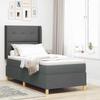 Box Spring Bed with Headboard Dark Gray 100 x 200 cm Fabric
