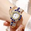 Women's Quartz Watch Alloy Diamond Encrusted Elegant Tassel Decor Personalized Trendy Ladies Dress Wristwatch For Daily Wear