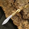 Brass Color Handle Sharp Pocket Knife Portable Unpacking Mini Knife Keychain Pendant Utility Outdoor Camping Tools