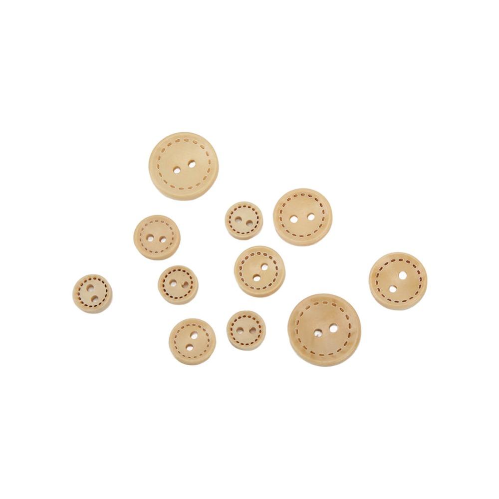 100pcs 2 Holes Handmade Wood Buttons Round Shaped Round Wood Button Wooden Buttons Crafting