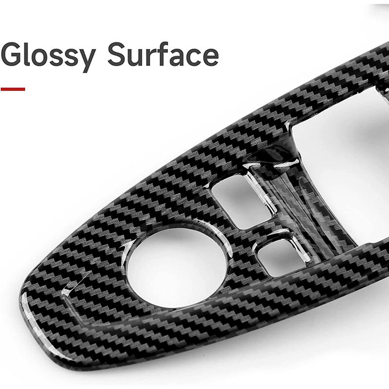 4Pcs/Set Car Interior Window Lift Switch Cover Trim Sticker for BMW 3 Series F30 Gran Turismo F34 Carbon Fiber Look Decoration