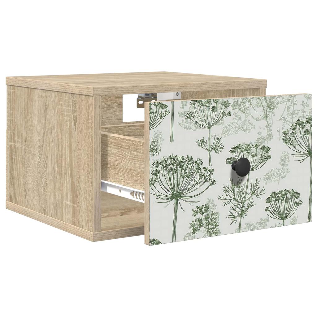 Wall Mounted Nightstand GOTHA 2 pcs. Sonoma Oak