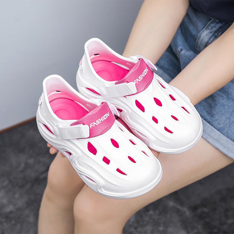 Eva Couple Models Легкие и удобные нескользящие дышащие туфли с отверстиями Модные пляжные туфли большого размера с сумкой на голове