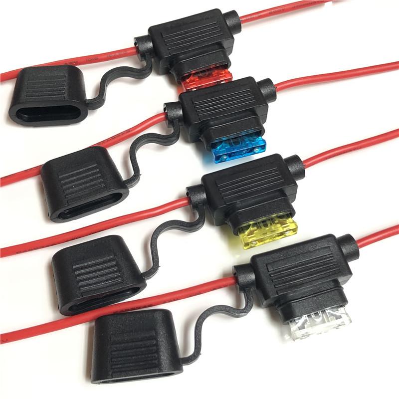 5/10 шт. 14AWG автомобильный мини-предохранитель, держатель предохранителя лезвия, водонепроницаемый для 2 В 30 А, автомобильный, мотоциклетный, гнездо выключателя