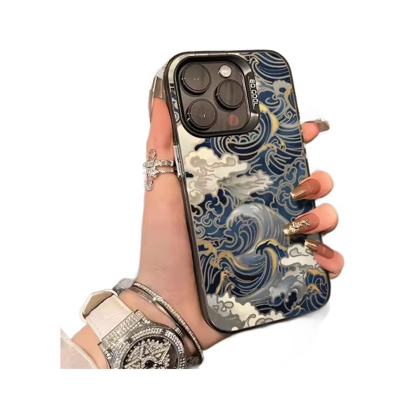 Чехол для iPhone 16 Pro «Морская волна», 15 Лазерный чехол, 14 Apple 12 Чехол с защитой от падения, 11XS Max и Многие Другие Модели