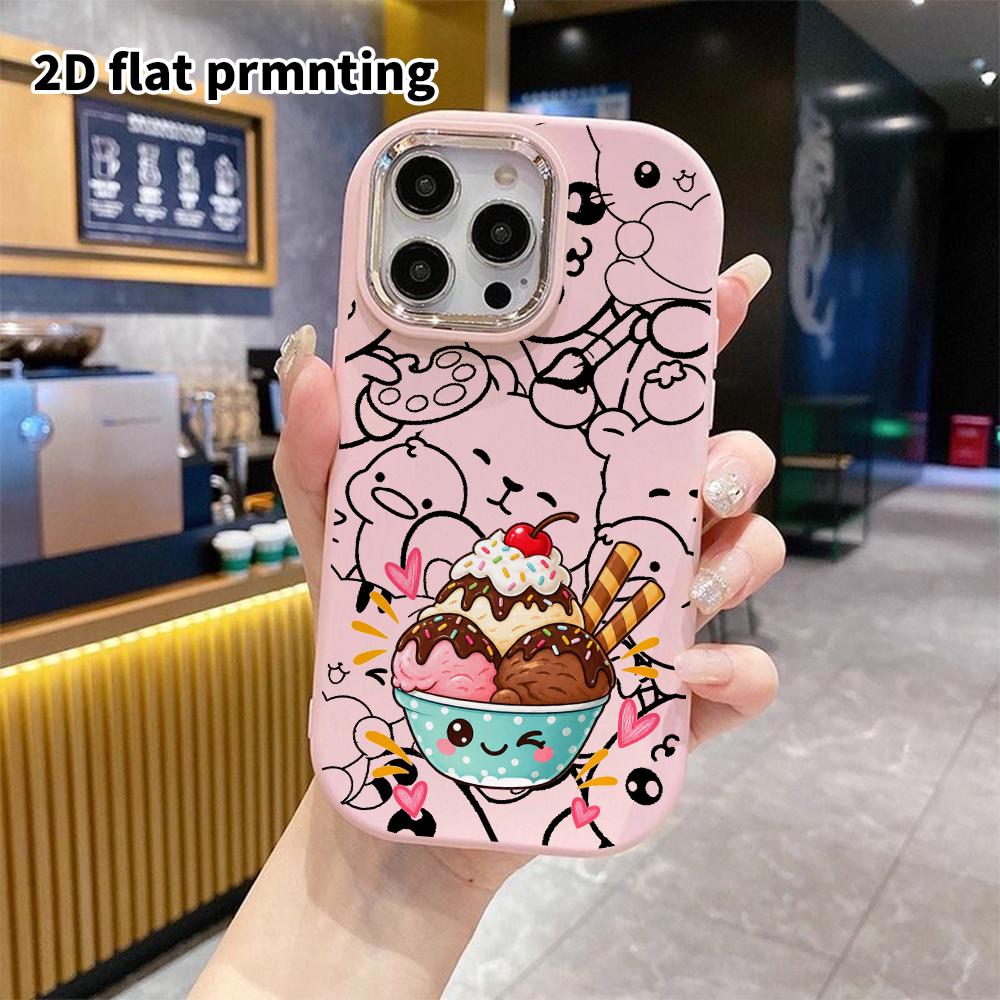 Phone Case: 2D flat, fits iPhone 18, 17, 16, 15, 14, 13 Pro, ice cream bowl, perfect Christmas and Halloween holiday gift