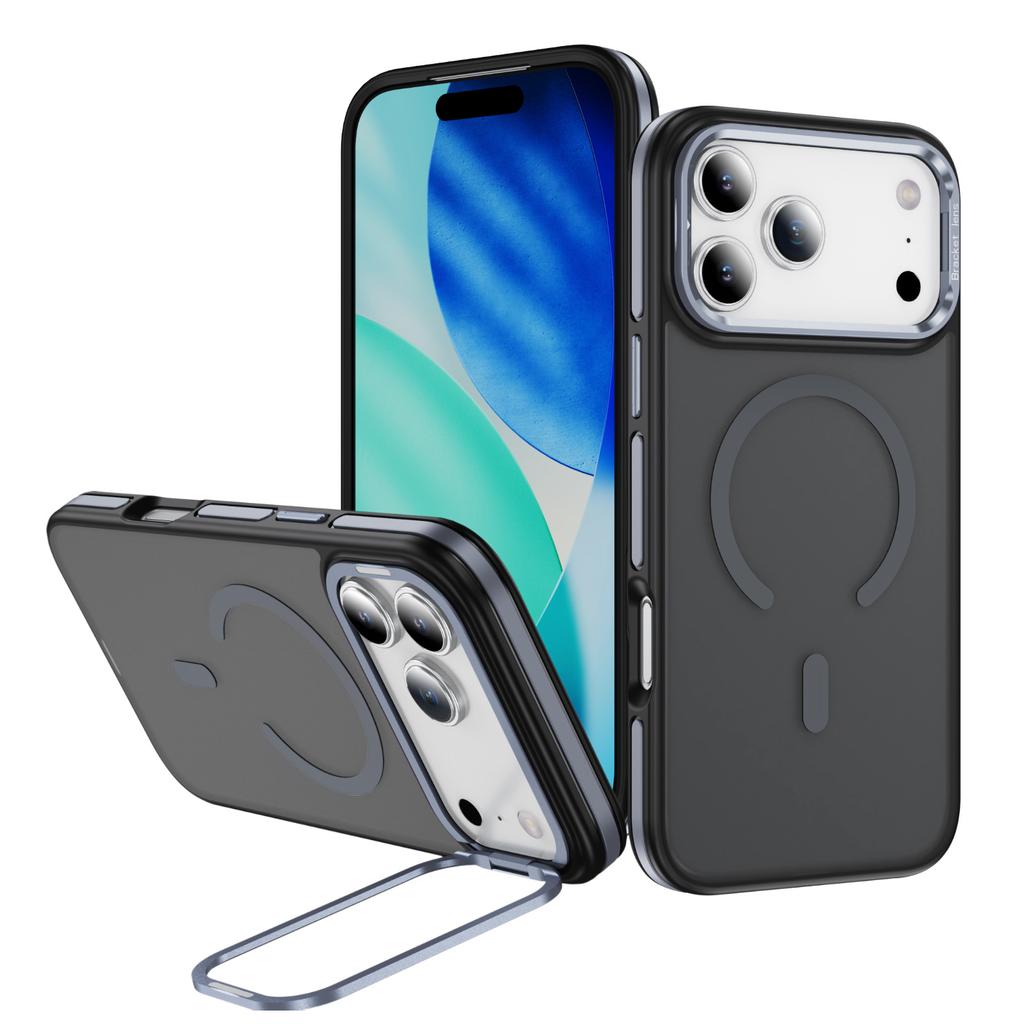 For Apple 16/15/14pm Phone Case Magnetic Metal Lens Frame Bracket Skin Feel for IPhone 17 Phone Case