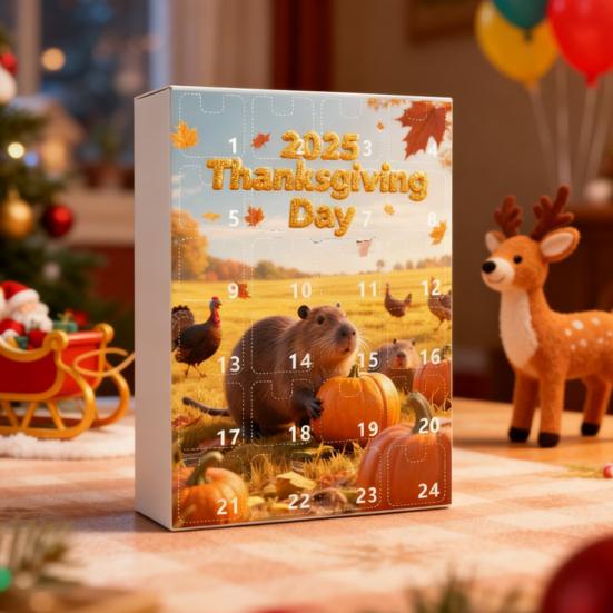 Адвент-календарь Дизайн сурка 24-дневный обратный отсчет Праздничный семейный календарь с мероприятиями Календарь с подарками-сюрпризами для детей