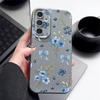Чехол с цветочным рисунком «Черничные бантики» для Samsung S26 S25 S24 Ultra S23 S22 S21 FE A15 A16 A17 A26 A35 A36 A37 A54 A55 A56 A57 5G с текстурой кожи.