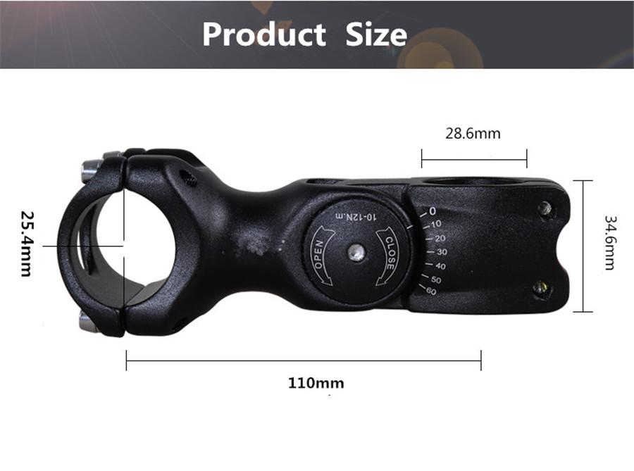 New Aluminum Alloy 25.4x110mm Adjustable Bicycle Road Bike Handlebar Stem Riser