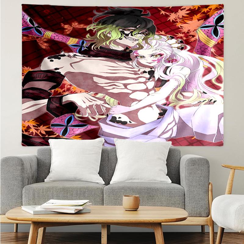 Demon Slayer characters1 Tapestry for Bedroom Aesthetic Classroom Tapestries Wall Hanging for Living Room Dorm Office,Ideal Creative Gift