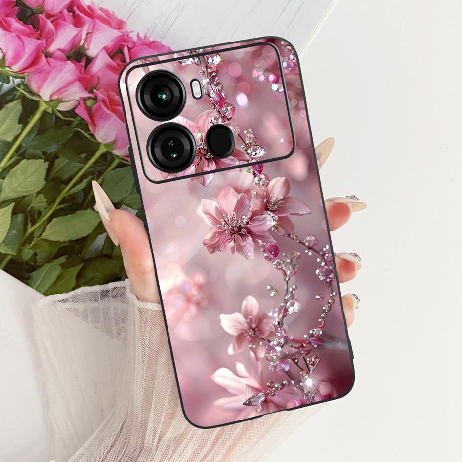 For Itel P40 Plus Case P683L Luxury Butterfly Tree Painted Cover Soft Silicone Phone Case For Itel P40 P662L P 40 ItelP40 + Bags