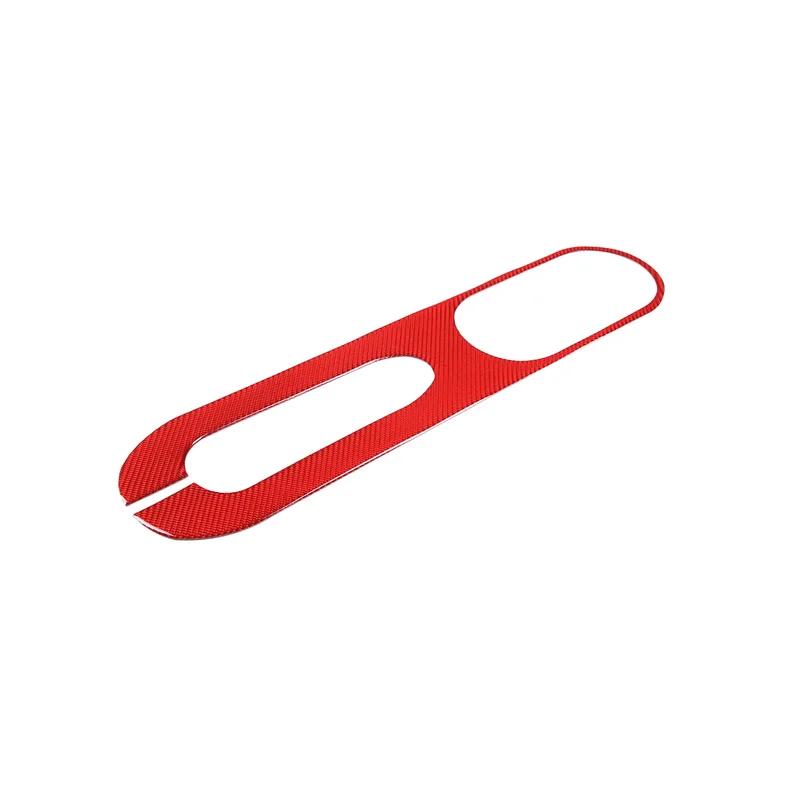 Real Soft Carbon Fiber Center Control Handbreak Frame Sticker For Fiat 500 2011- Abarth 595 2012- Decorative Accessories