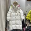 Winter New Long Over-knee Hooded Down Jacket Women's Loose Thickened Large Quilt Fashionable Streamer White Duck Down Jacket