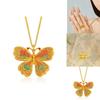 Chic Golden Butterfly Ring And Pendant Collection With Intricate Enamel Detailing
