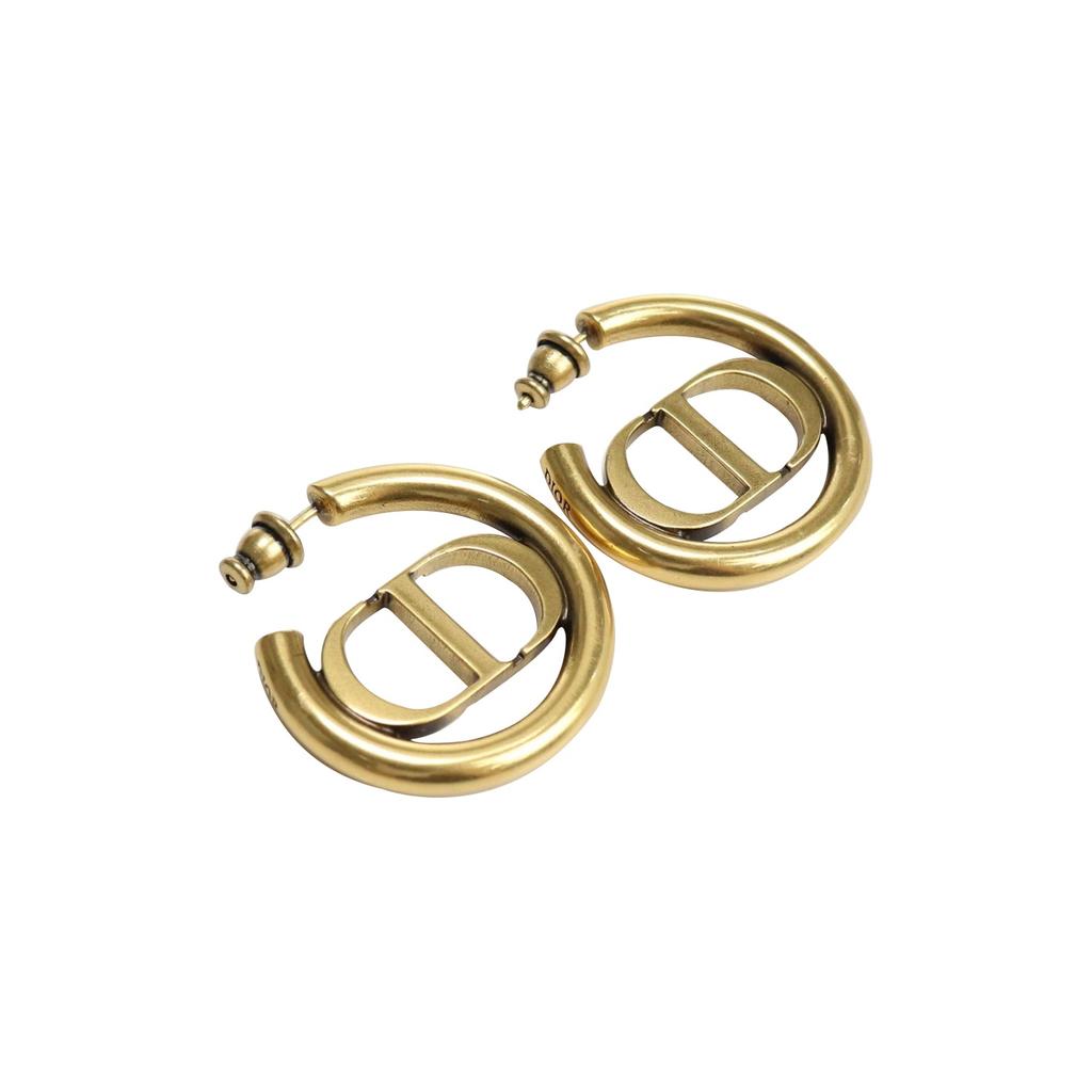 Dior 30 Montaigne Hoop Earrings Vintage Gold Women earrings E1285MTGMT-D907