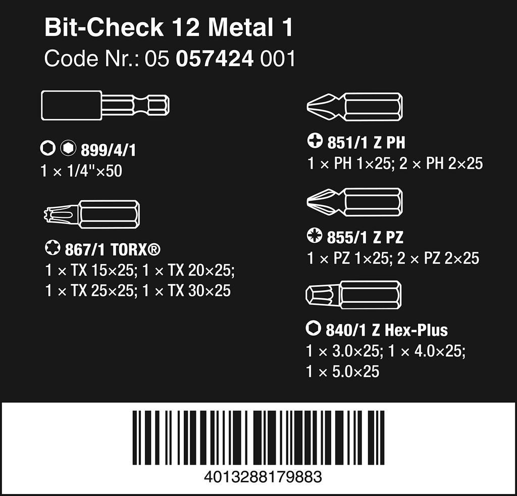WERA Metal Bit Set 11-Piece (057424)